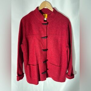 Women’s RUBY RD 100% Wool Red* Shacket Sweater